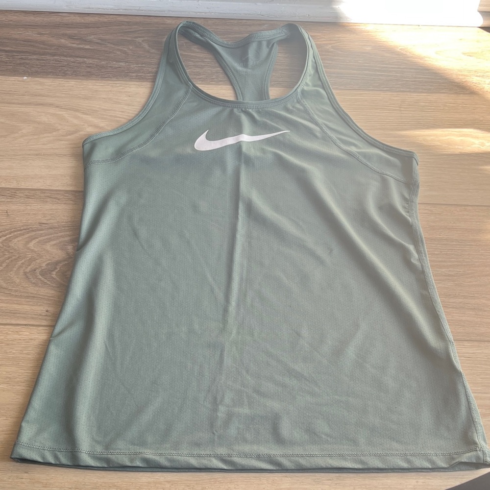 Nike Women's Olive / Moss Green Racerback Tank Top - Small